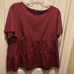 Burgundy SHEIN babydoll top